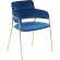 Napoli Dining Chair in Blue Velvet & Gold Metal (Set of 2)